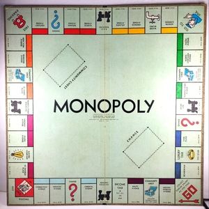 Vintage 1946 Monopoly Game board. Game room decoration